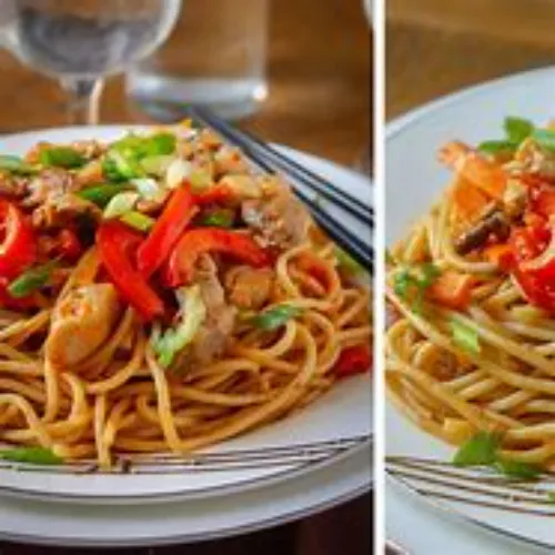 Chicken schzeswan noodles